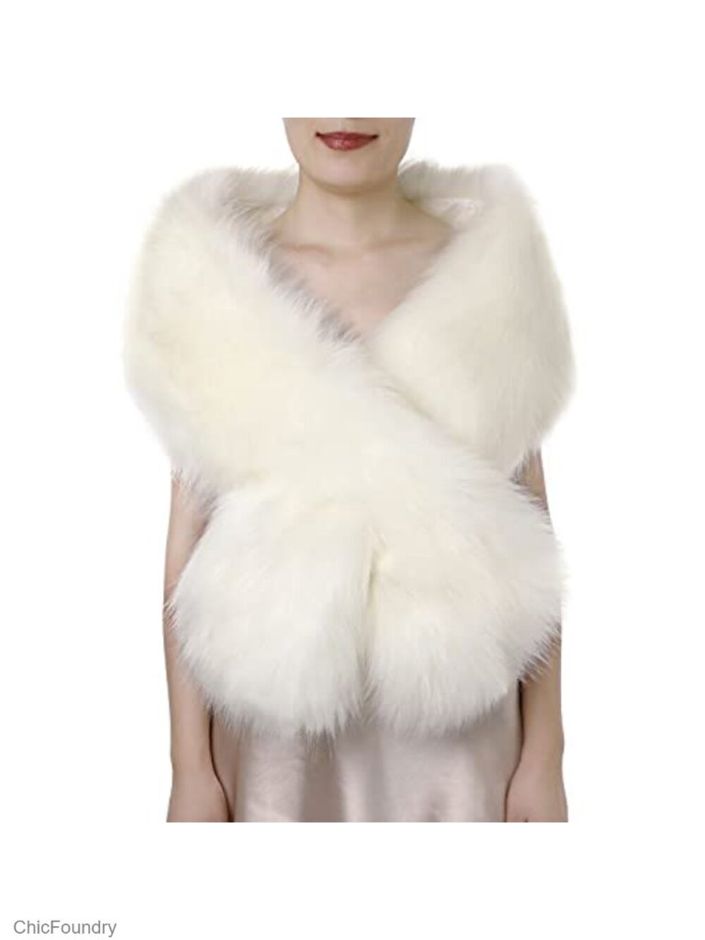 Faux Fur Scarf Wrap Collar Shawl Shrug Winter Neck Warmer